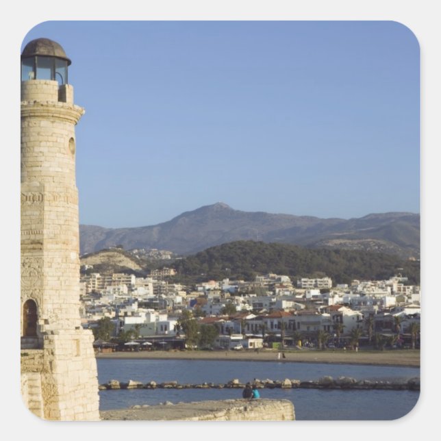 GRIECHENLAND, CRETE, Provinz Rethymno, Rethymno: Quadratischer Aufkleber (Vorderseite)