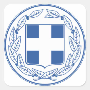 Griechenland-Emblem Quadratischer Aufkleber