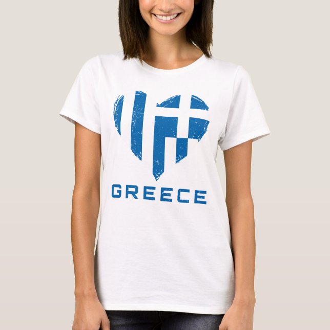 Griechenland - Fahne Herz bekümmert Weiße Frauen T-Shirt (Vorderseite)