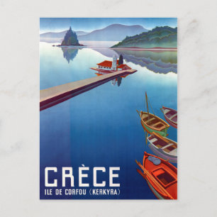 Griechenland, Fischerboote auf Kerkyra, Insel Korf Postkarte