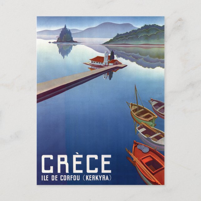 Griechenland, Fischerboote auf Kerkyra, Insel Korf Postkarte (Vorderseite)