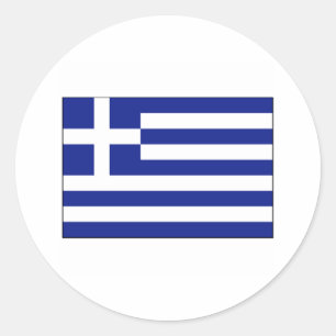 Griechenland FLAG International Runder Aufkleber