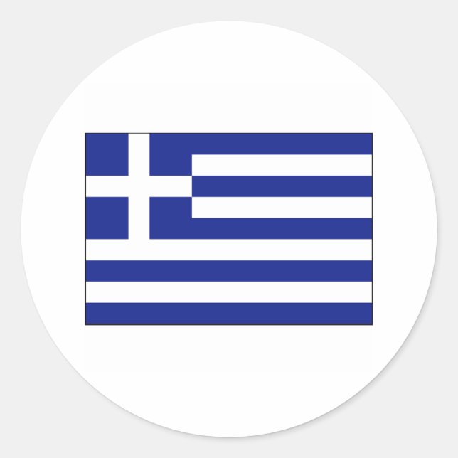 Griechenland FLAG International Runder Aufkleber (Vorderseite)
