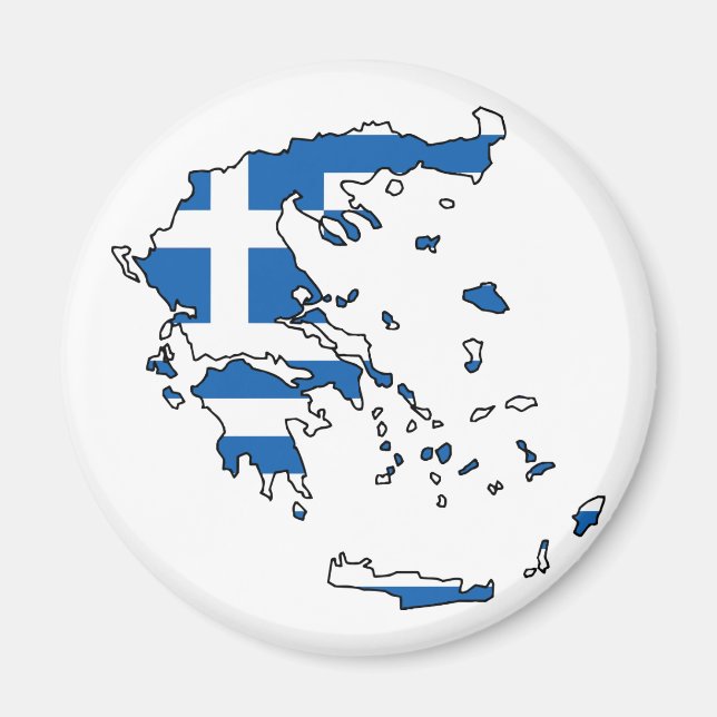 Griechenland Flag Map GR Magnet (Vorne)