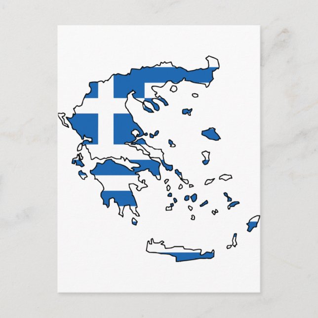 Griechenland Flag Map GR Postkarte (Vorderseite)