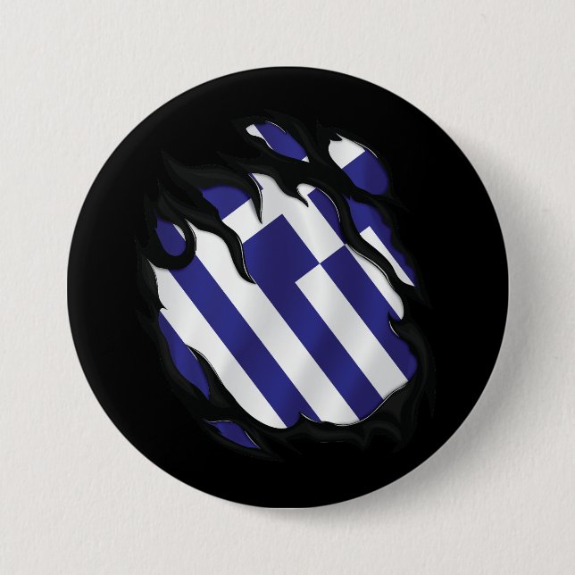Griechenland-Flagge Button (Vorderseite)