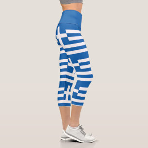 Griechenland-Flagge Capri Leggings