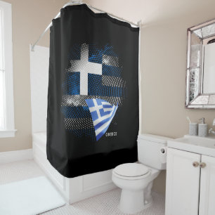 Griechenland-Flagge Duschvorhang