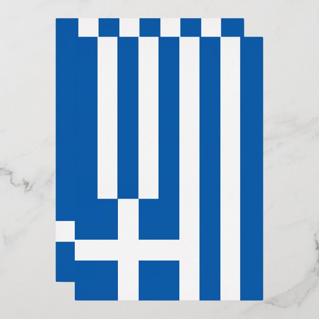 Griechenland-Flagge Folieneinladung (Vorderseite/Rückseite)