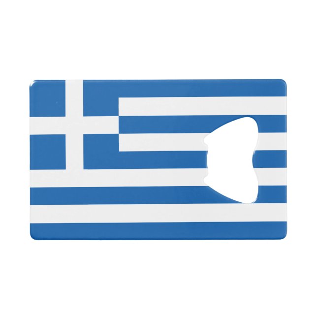 Griechenland-Flagge Geldbeutel Flaschenöffner (Vorderseite (Horizontal))