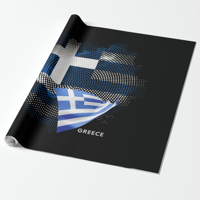 Griechenland-Flagge Geschenkpapier (Ungerollt)