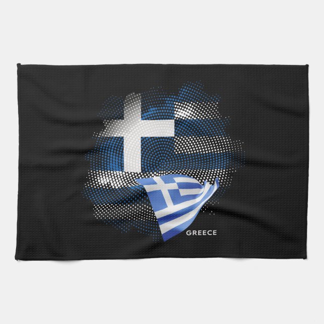 Griechenland-Flagge Geschirrtuch (Horizontal)
