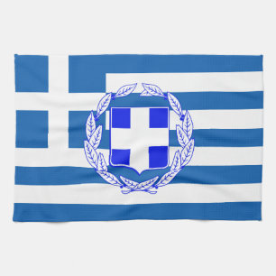 Griechenland-Flagge Geschirrtuch