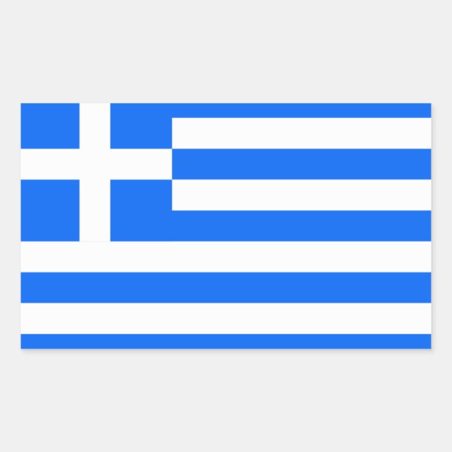 Griechenland: Flagge Griechenlands Rechteckiger Aufkleber (Vorderseite)