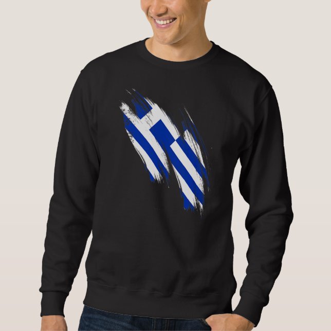 Griechenland Flagge Griechischer Hellenischer Prie Sweatshirt (Vorderseite)