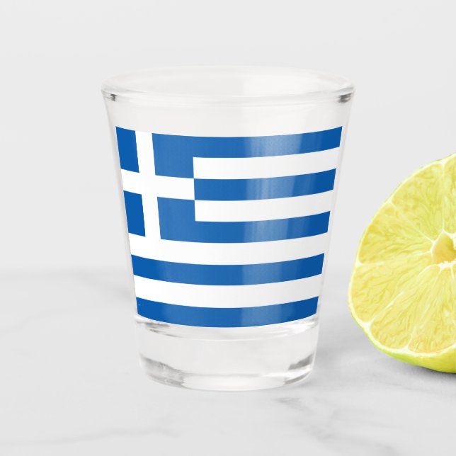 Griechenland Flagge griechisches Patriotikum Schnapsglas (Vorderseite)