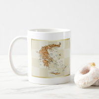 Griechenland-Flagge + Karten-Tasse
