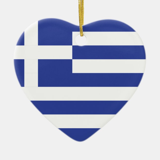 Griechenland-Flagge Keramikornament (Vorne)
