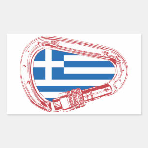 Griechenland Flagge Kletterer Carabiner Rechteckiger Aufkleber