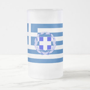 Griechenland-Flagge Mattglas Bierglas