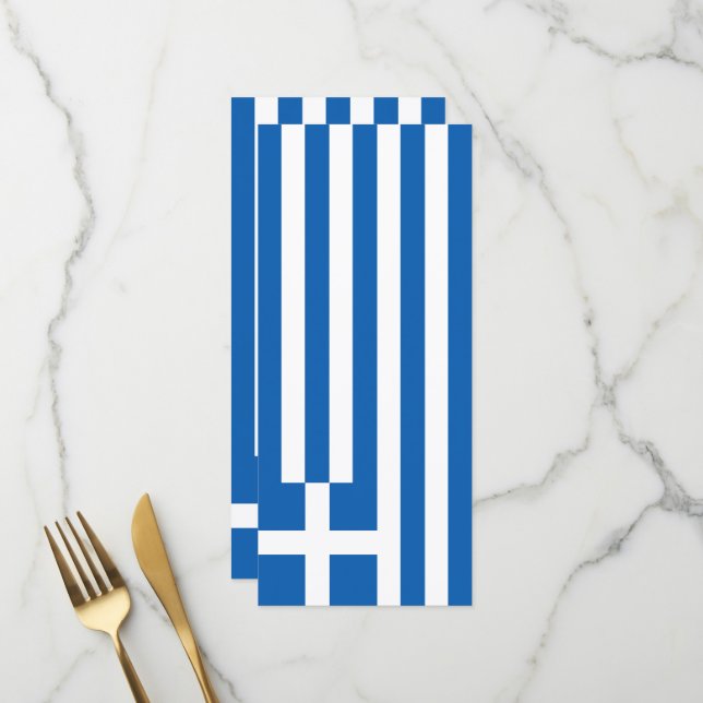 Griechenland-Flagge Menükarte (Vorderseite/Rückseite Beispiel)