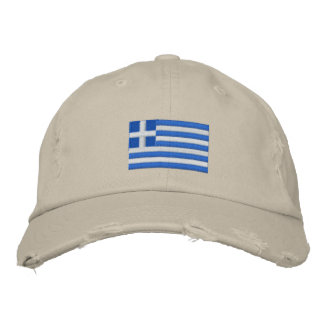 Griechenland-Flagge mit bestickter Tarnkappe Bestickte Baseballkappe
