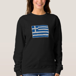 Griechenland-Flagge mit Vintagen griechischen Farb Sweatshirt