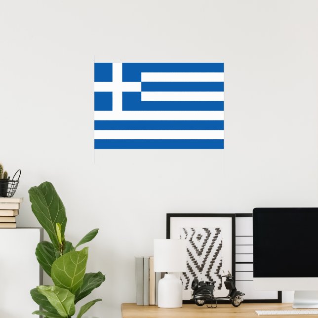 Griechenland-Flagge Poster (Heimbüro)