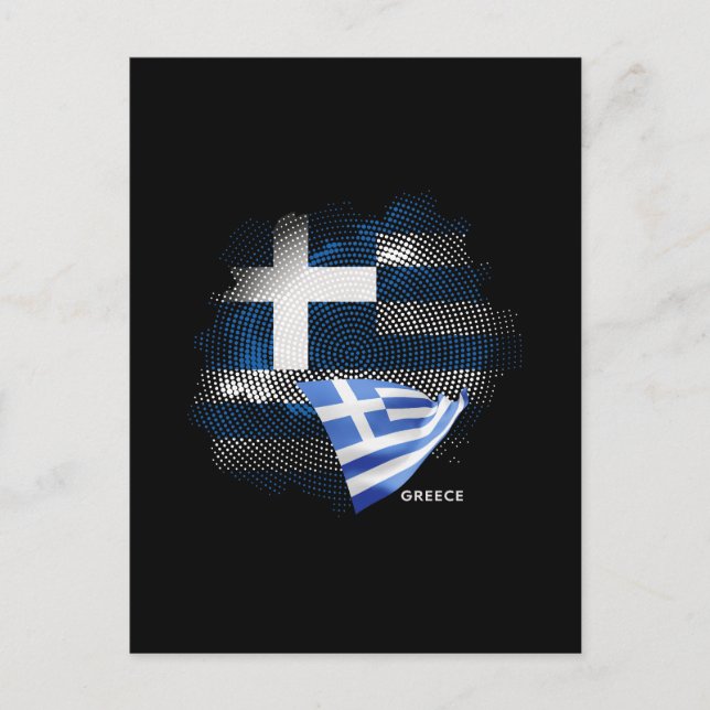 Griechenland-Flagge Postkarte (Vorderseite)