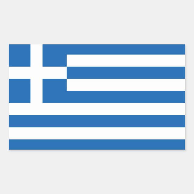 Griechenland-Flagge Rechteckiger Aufkleber (Vorderseite)