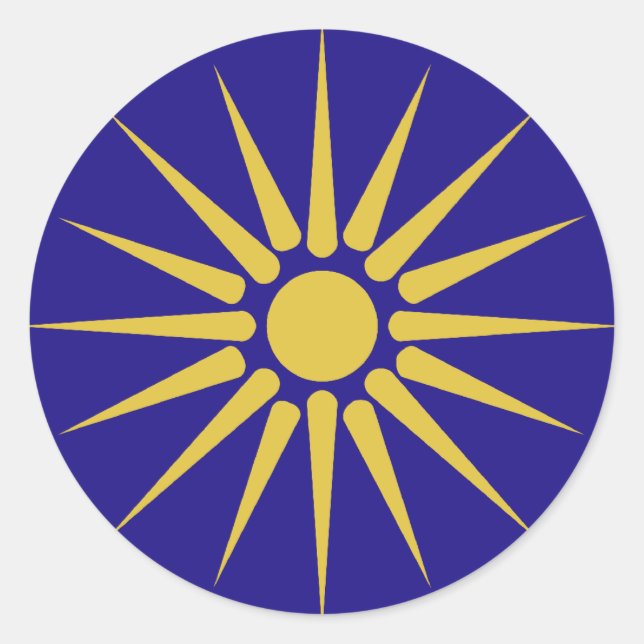 Griechenland-Flagge Runder Aufkleber (Vorderseite)