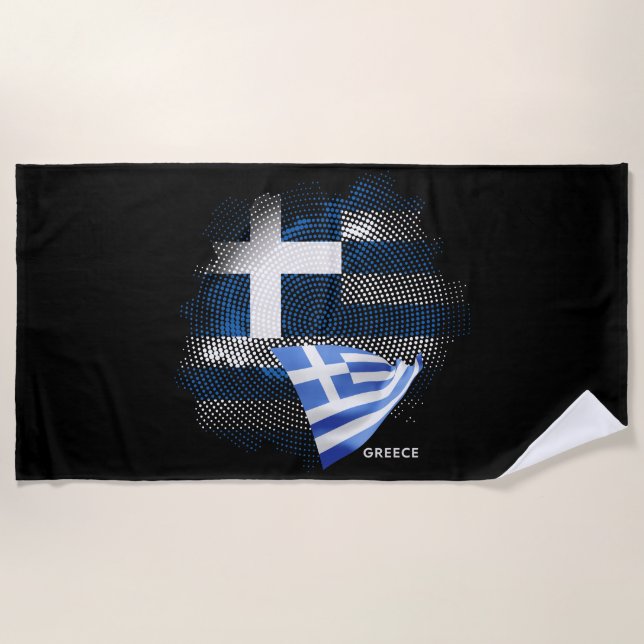 Griechenland-Flagge Strandtuch (Vorderseite)