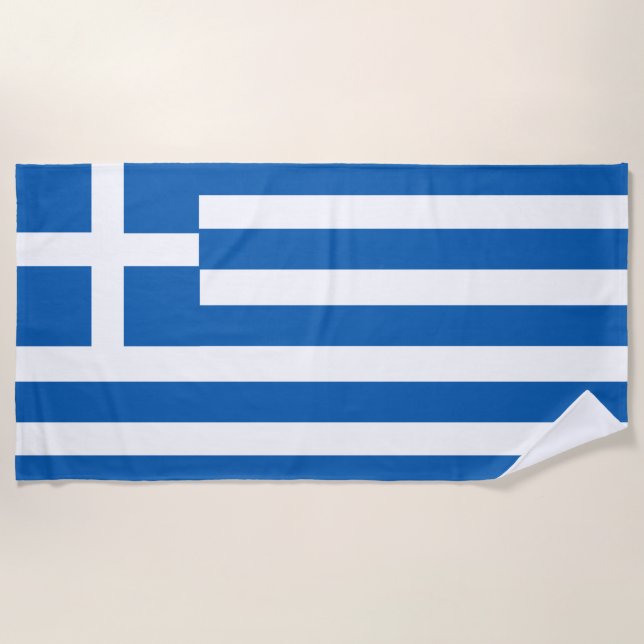 Griechenland-Flagge Strandtuch (Vorderseite)