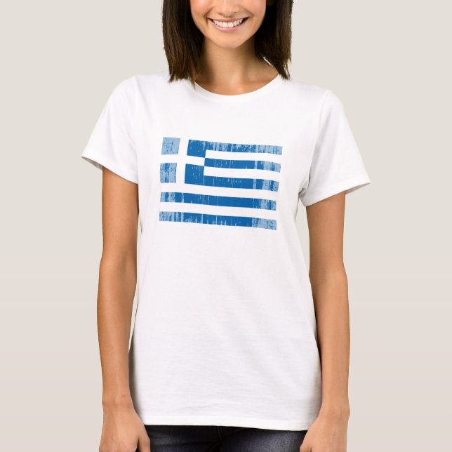 Griechenland-Flagge T-Shirt (Vorderseite)
