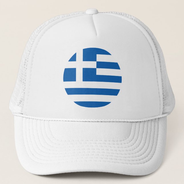 Griechenland-Flagge Trucker Hat Truckerkappe (Vorderseite)