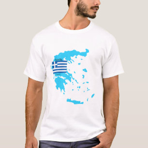 Griechenland-Flagge und Karten-Shirt T-Shirt