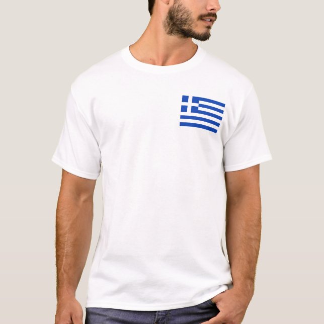 Griechenland-Flagge und Karten-T - Shirt (Vorderseite)