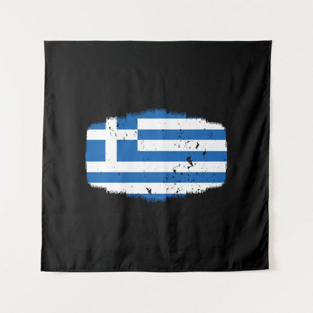 Griechenland-Flagge Wandteppich (Vorderseite)