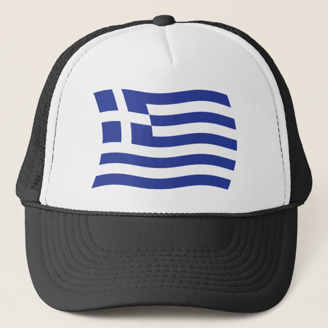 Griechenland-Flaggenhut Truckerkappe (Vorderseite)