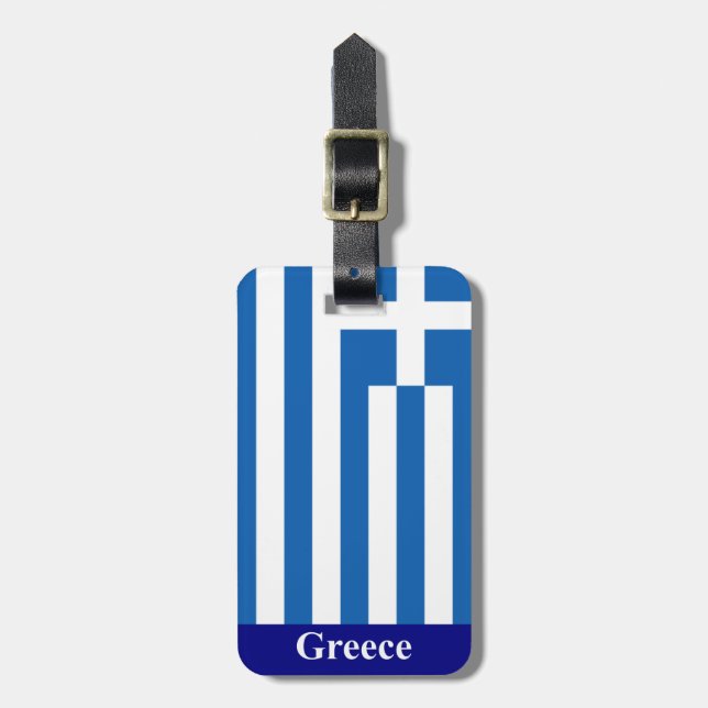 Griechenland Flaggenkennzeichnung (Adresse auf der Gepäckanhänger (Vorderseite vertikal)