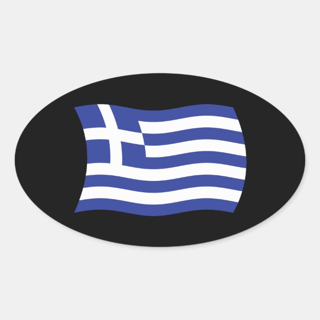 Griechenland-Flaggenkennzeichnung Ovaler Aufkleber (Vorderseite)