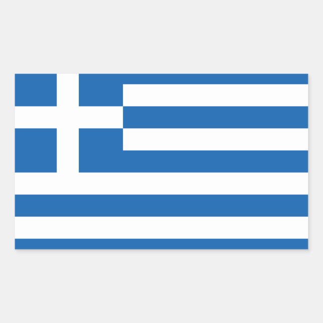 Griechenland Flaggenstaat GR Rechteckiger Aufkleber (Vorderseite)
