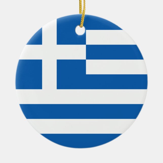 Griechenland Flaggenverzierung Keramikornament (Vorne)