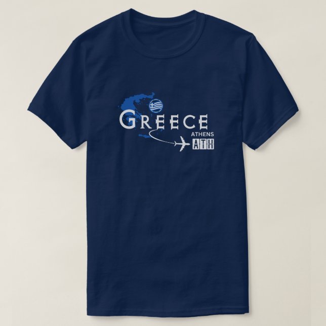 Griechenland Flughafencode T - Shirt (Design vorne)