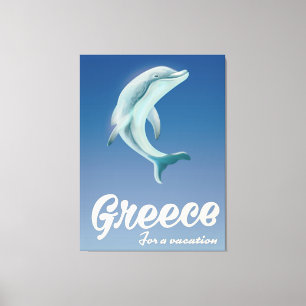 Griechenland für ein Dolphin-Reiseplakat Leinwanddruck