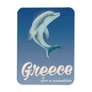 Griechenland für einen Urlaub Delfin-Reiseposter Magnet
