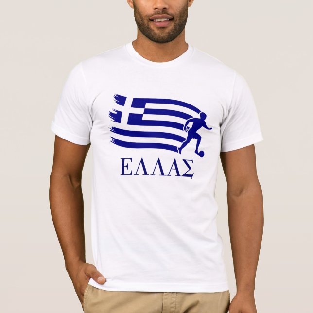 Griechenland-Fußball-Flagge T-Shirt (Vorderseite)