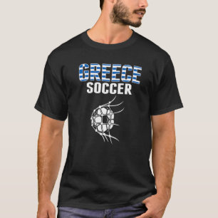 Griechenland Fußball Im Netz Tor Griechischer Fuß T-Shirt