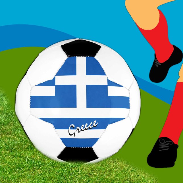 Griechenland - Fußball und Griechische Flagge / Sp (Von Creator hochgeladen)