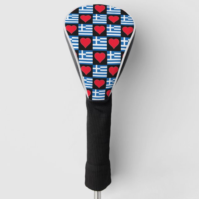 Griechenland Golf Liebe Herzstück Patriotisches Gr Golf Headcover (Vorderseite)